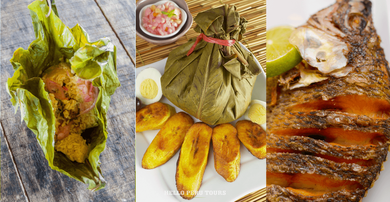 Peruvian Amazon Food Peruvian Amazon dishes: juane, tacacho, and cecina