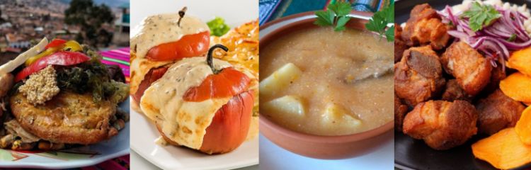 Traditional Andean Peruvian Food Traditional Andean Peruvian food dishes from the Peruvian highlands