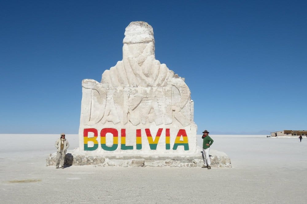 Bolivia tourist attractions represented by the Salar de Uyuni salt flats