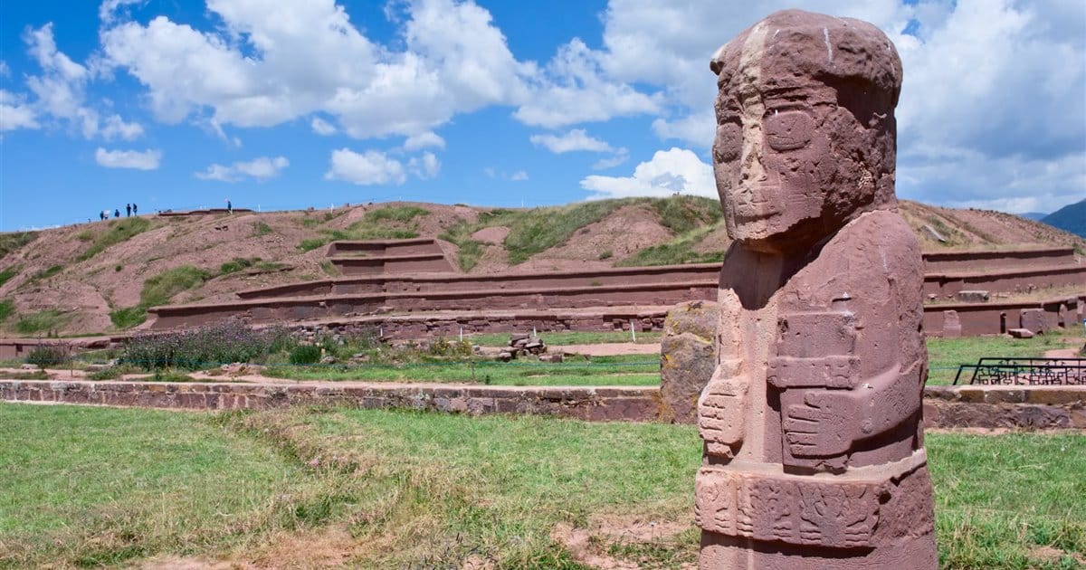 Tiwanaku archaeological site, one of the most important ancient tourist attractions in Bolivia