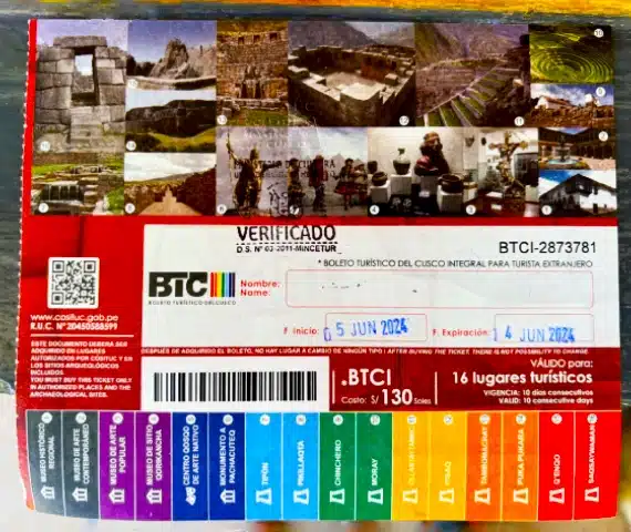 Boleto Turístico del Cusco: guía completa de precios, circuitos y cómo elegir el mejor 1 Official General Cusco Tourist Ticket valid for 16 attractions in Cusco, the Sacred Valley, and the South Valley.
