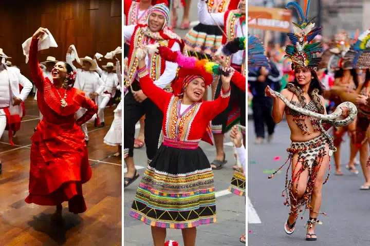 Peru Independence Day: History, Traditions & Travel Guide 3 Traditional dancers performing during Fiestas Patrias celebrations in Peru.