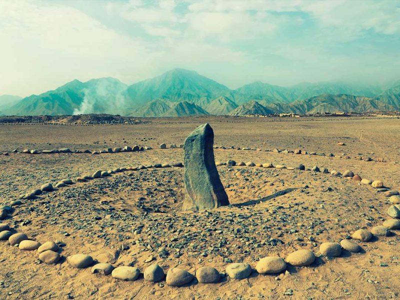 Caral Huaca's main square showcasing ancient sumerian connections in peru