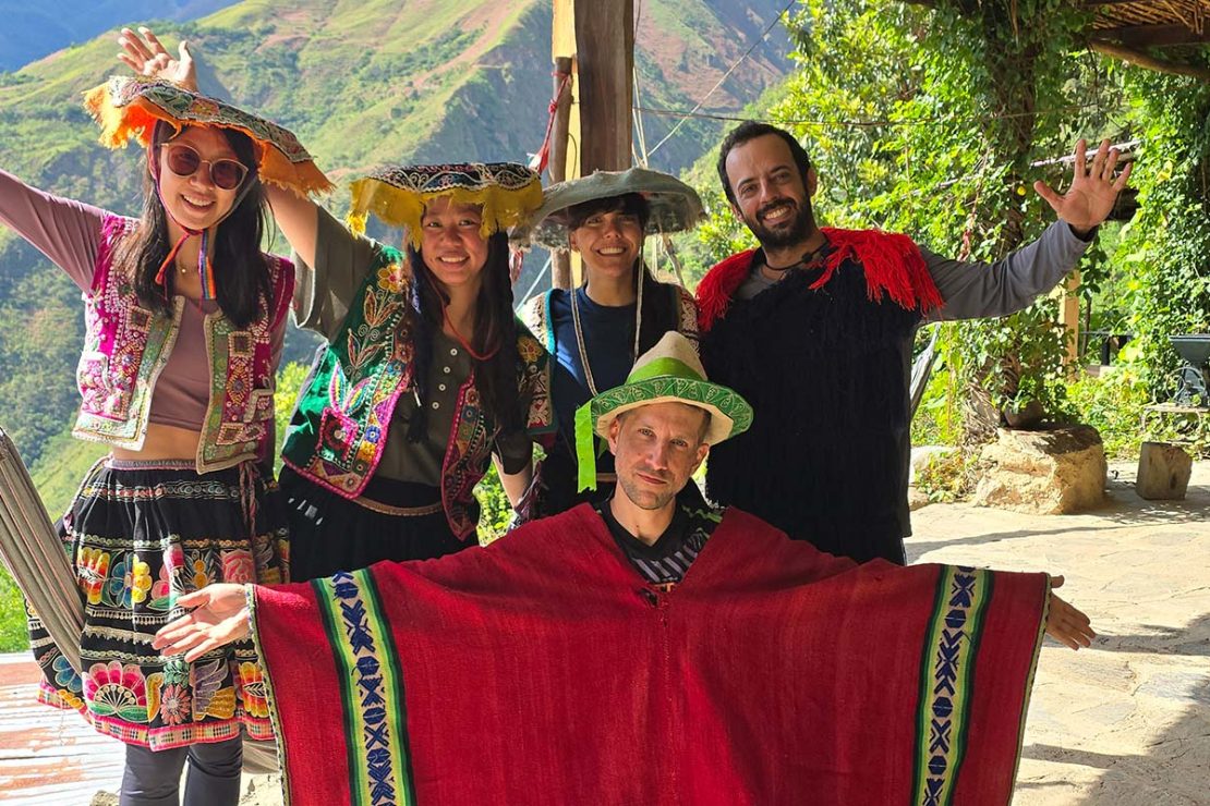 friends on the inca jungle adventure tour in Cusco
